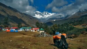Tengboche with Mt. Everest range in the background
